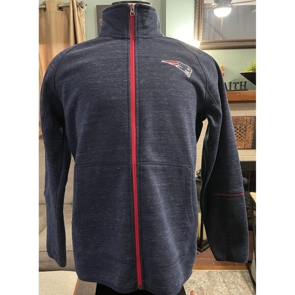 NFL Team Brand New England Patriots Football Sweater Fleece Full Zip Jacket Med - Picture 1 of 7
